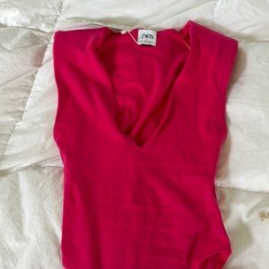 Zara hot pink bodysuit. New with tags